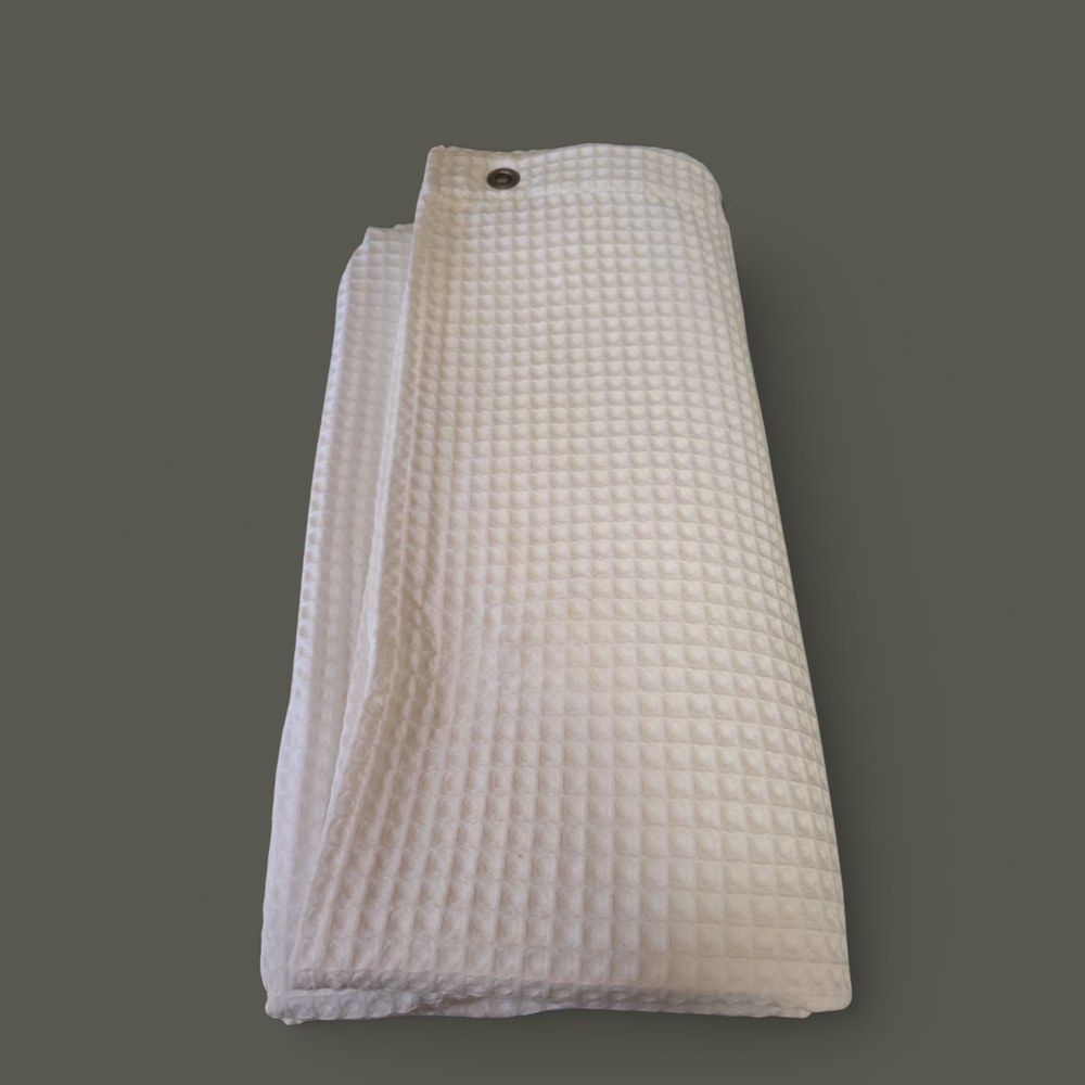 White Waffle Knit Shower curtain